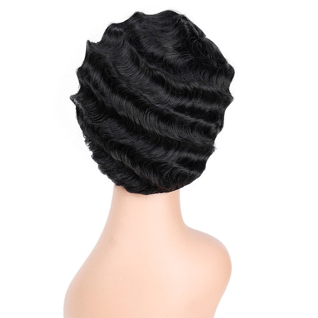 Short Curly Black Cute Wigs