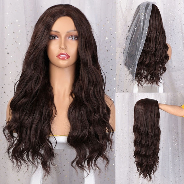 Long Brown Wavy Wig