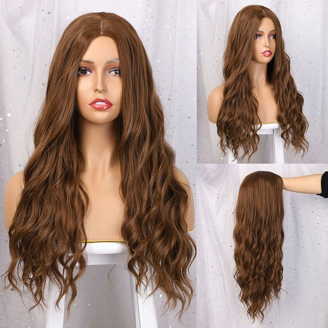 Long Brown Wavy Wig