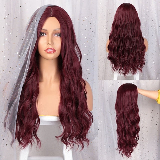 Long Brown Wavy Wig