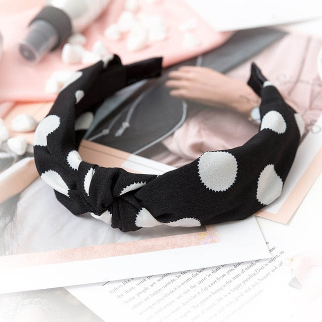 Polka Dot Floral Headband