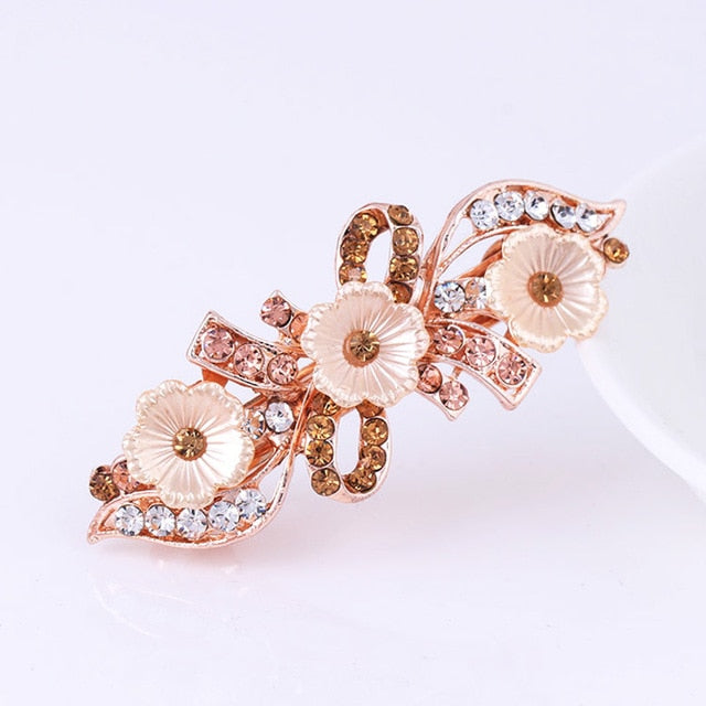 Spring Pearl Rhinestone Hair Clips